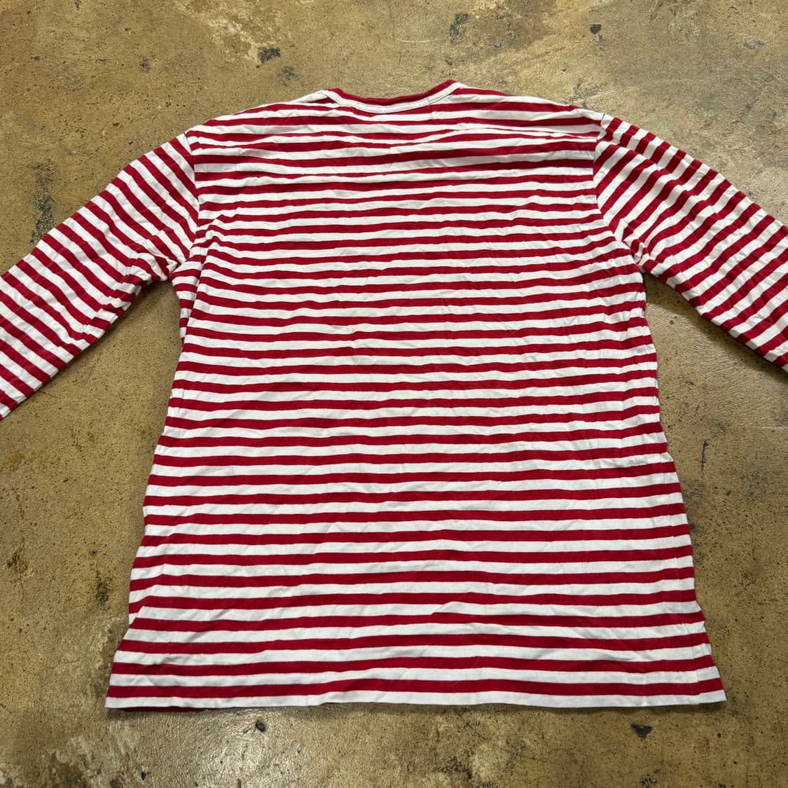 꼼데가르송 레드 스트라이프 단가라 긴팔 롱슬리브 티셔츠 상품이미지5