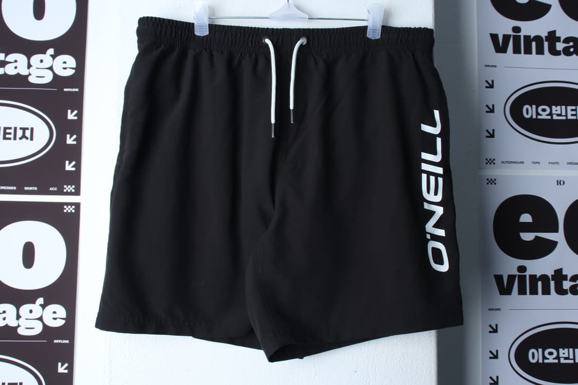 (XL-2XL) 오닐 반바지 팬츠 빅로고 밴딩 블랙 스윔-P9850 상품이미지2