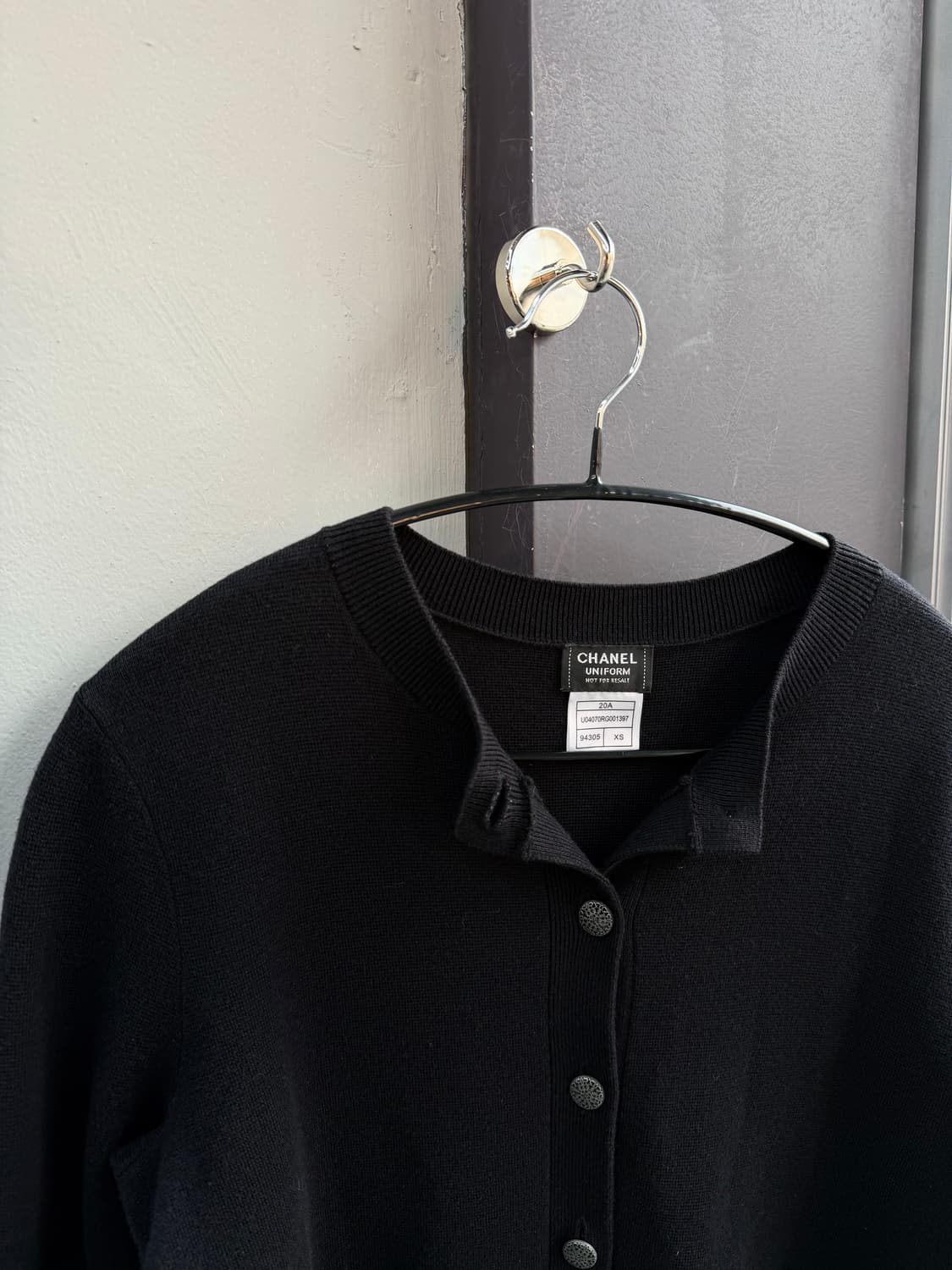 XS/ 샤넬 유니폼라인 은장버튼 라나울 가디건 상품이미지3