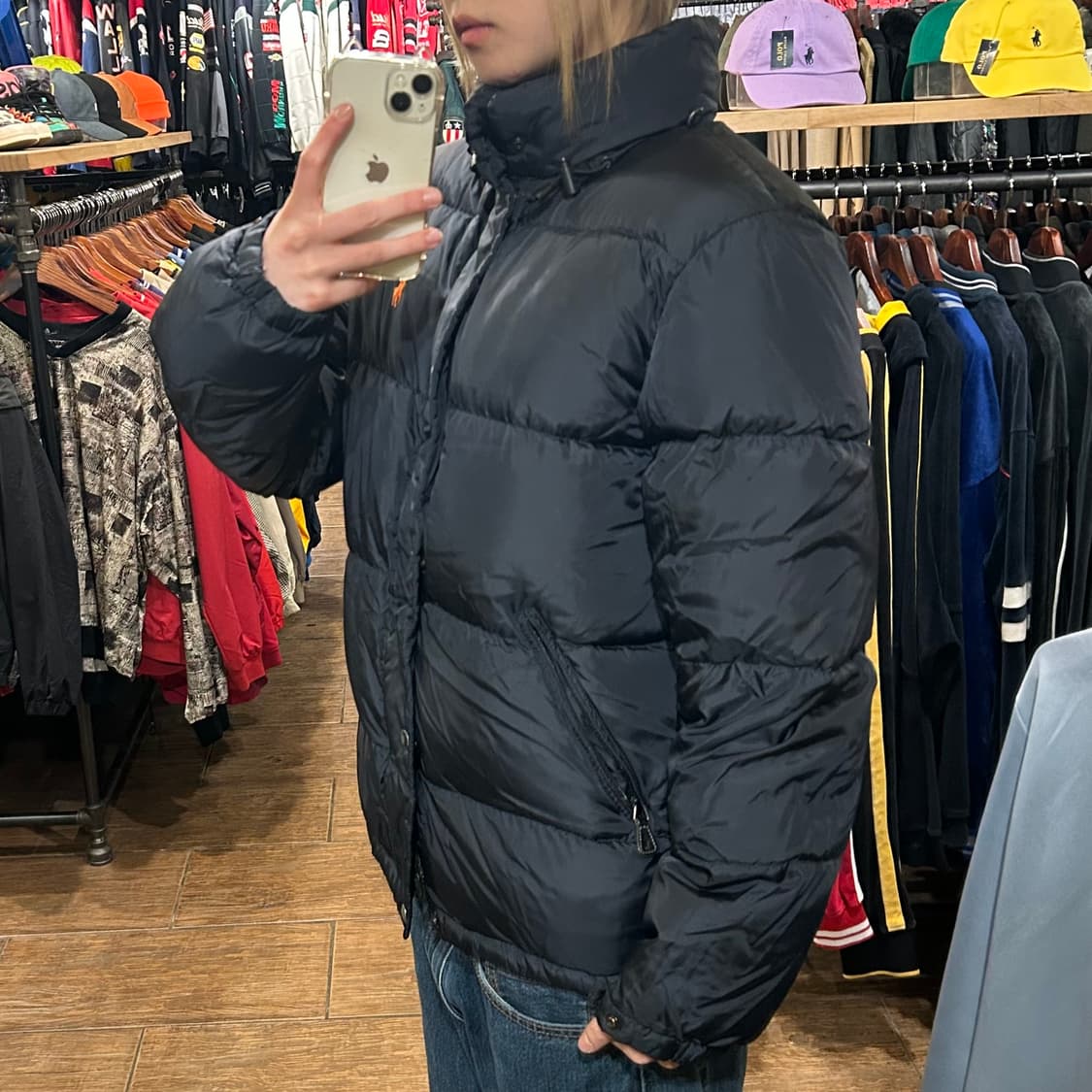 [HI] 폴로 숏 패딩 블랙 상품이미지4