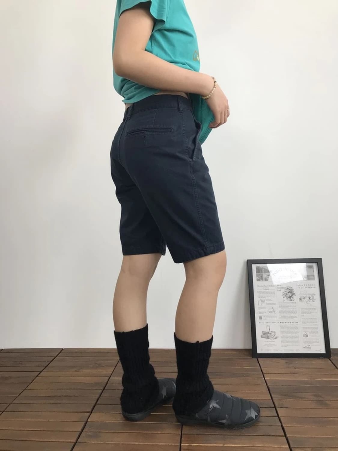 Beams Cotton Shorts Navy Pants 상품이미지2