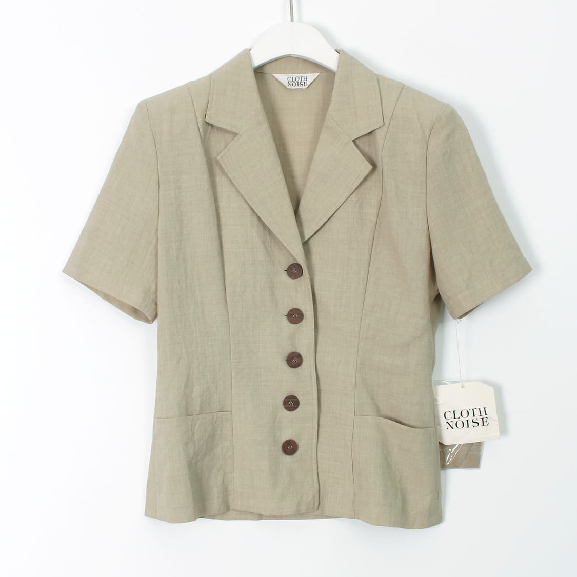 일본 빈티지 써머 울 반팔 자켓 롱 트임 스커트 셋업 상품이미지4