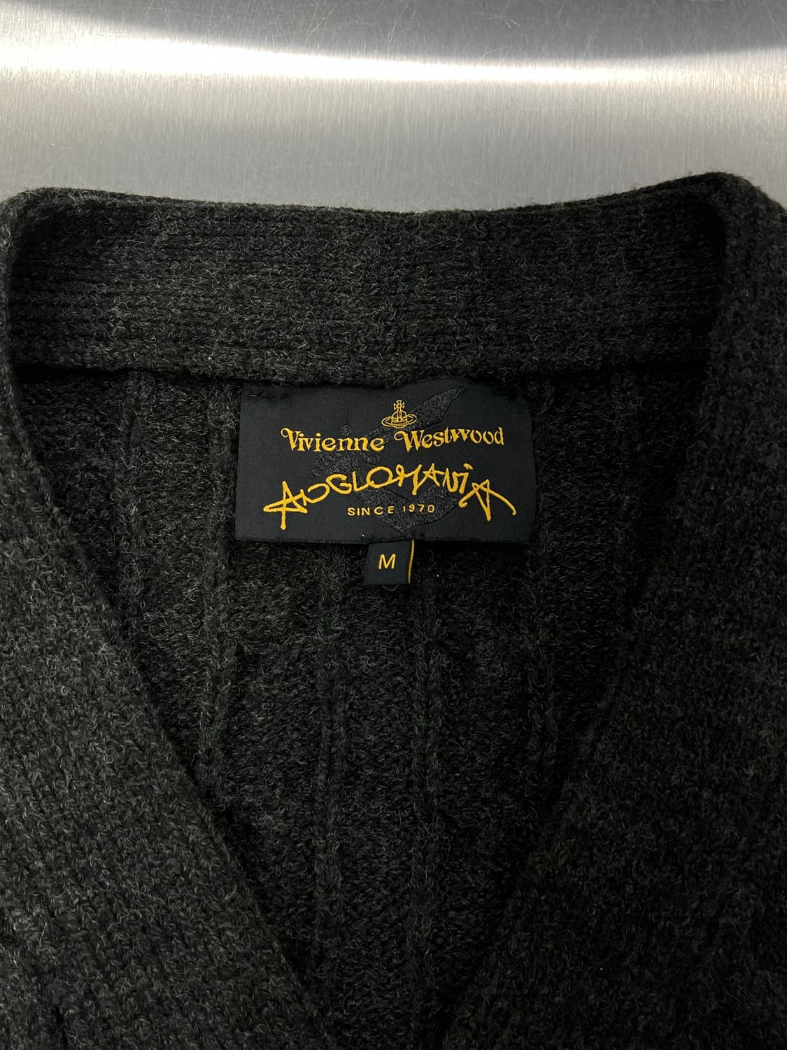 비비안 웨스트우드 다크 그레이 orb 로고 케이블 울 가디건 상품이미지7
