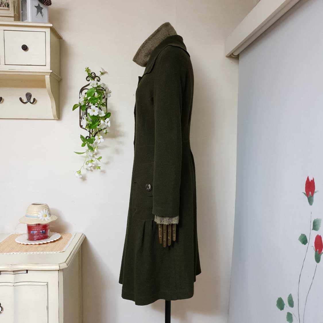 parceque mode 울나일론혼방 하이넥카라 핏앤플레어 슬림핏 코트 상품이미지5