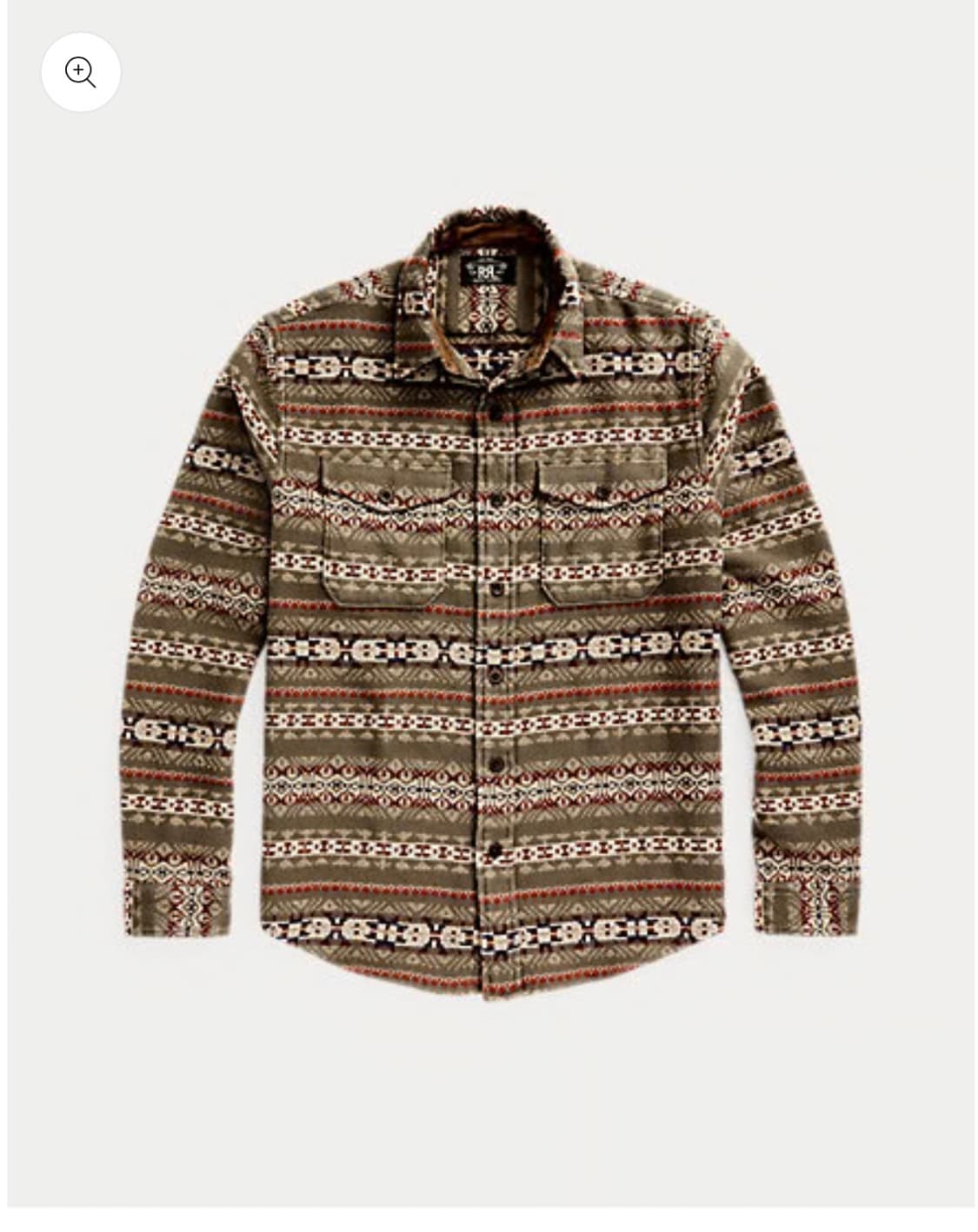 rrl 스웨이드 트림 자카드 오버셔츠 (페어아일) L 상품이미지1