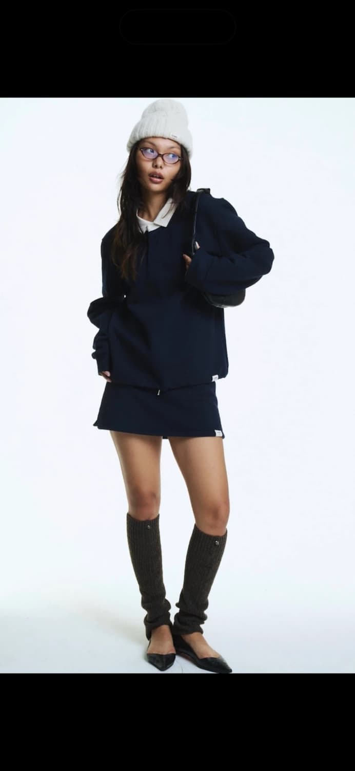 글로니 g drawstring 스커트 + 스웻셔츠 세트 상품이미지1