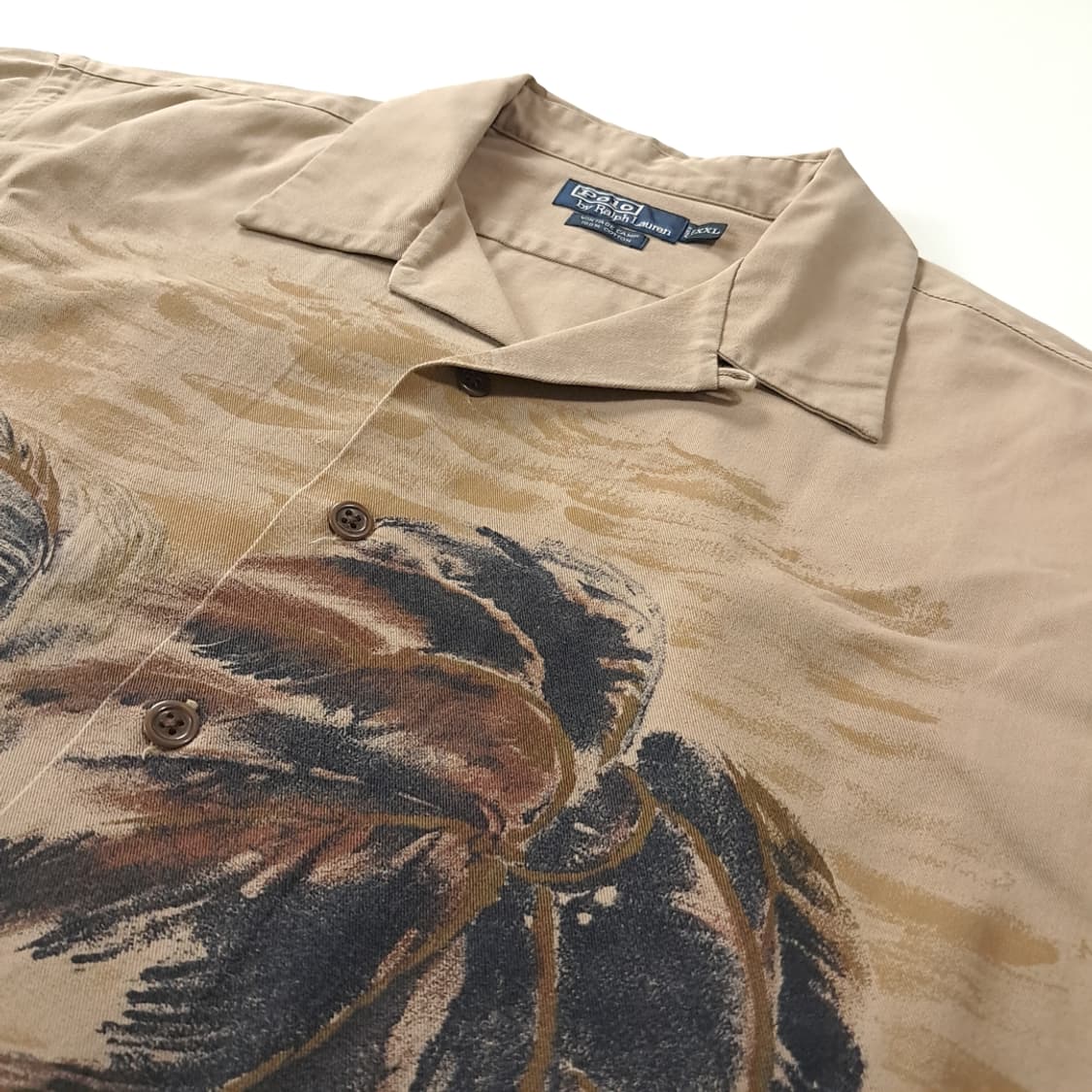 CK221 2XL 폴로 90s 빈티지캠프 브라운 하와이안 반팔 셔츠 남 상품이미지4