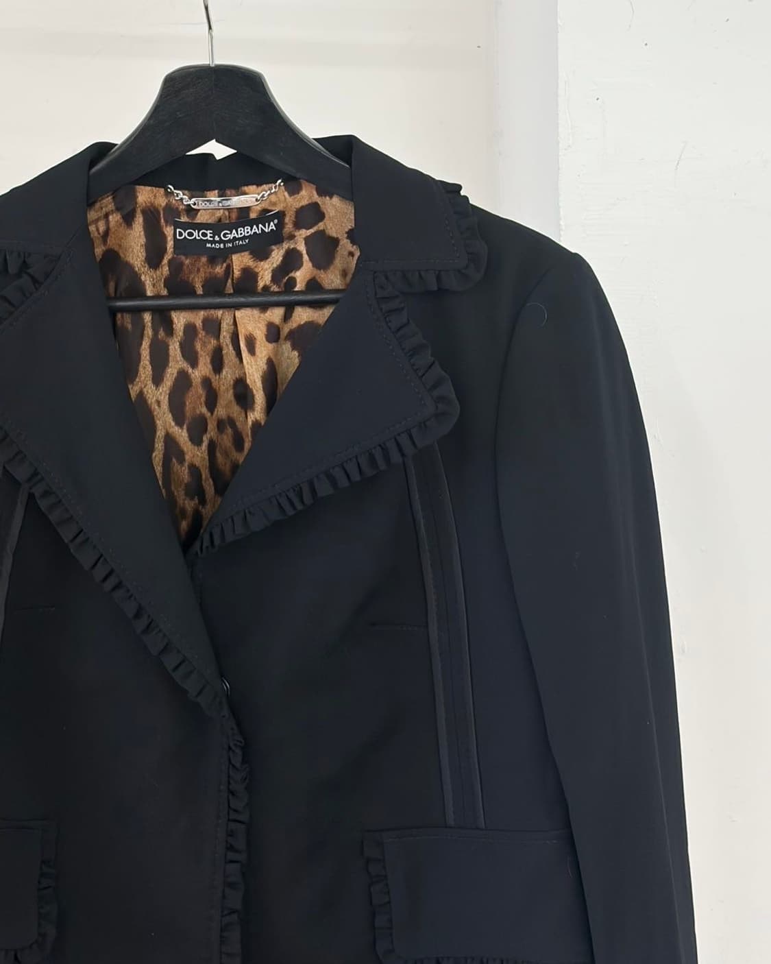 돌체앤가바나 블랙 프릴 그런지 울 블레이저 자켓  상품이미지3