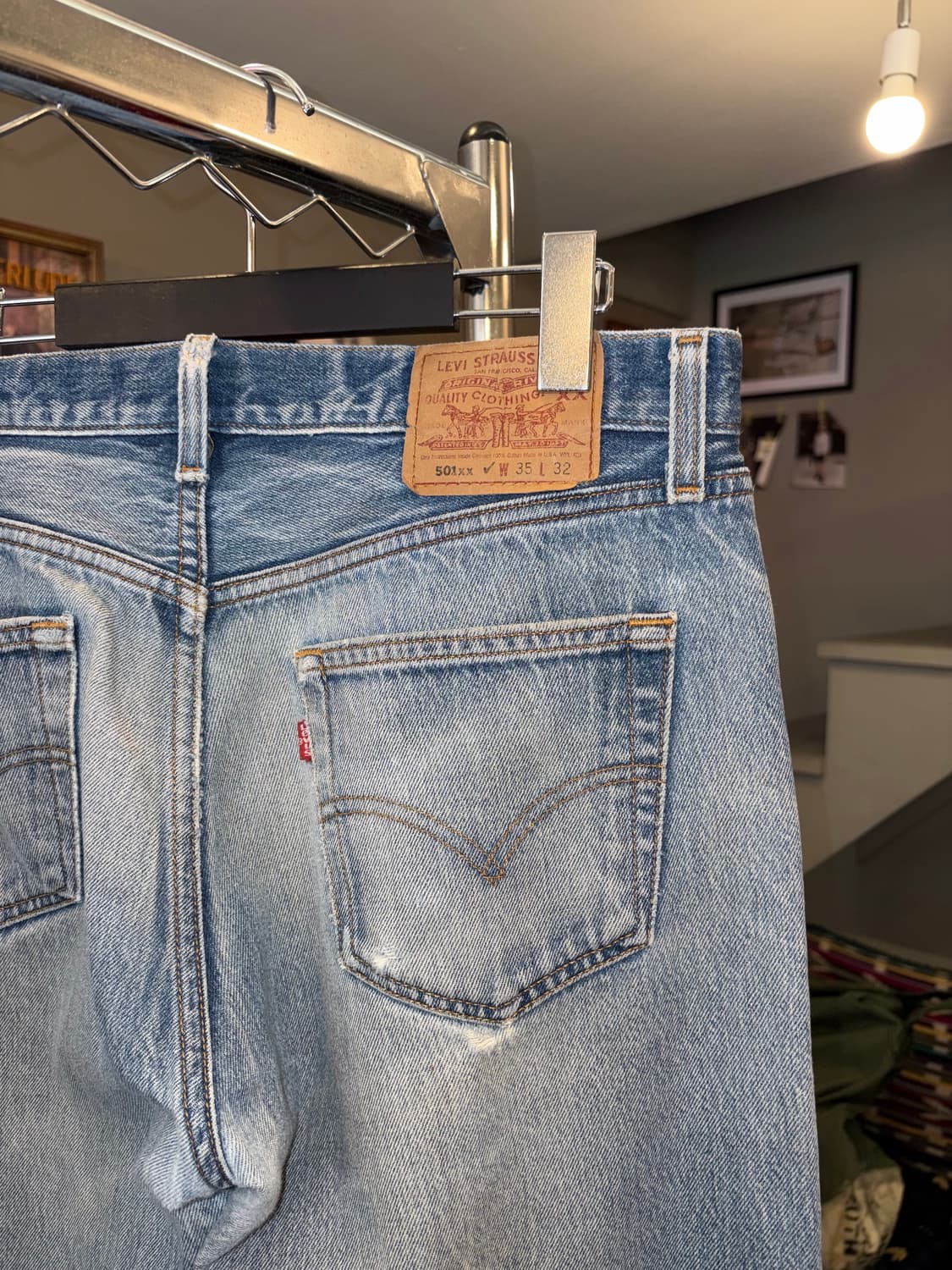 90’s Levi’s 501 524 USA distressed denim 상품이미지8
