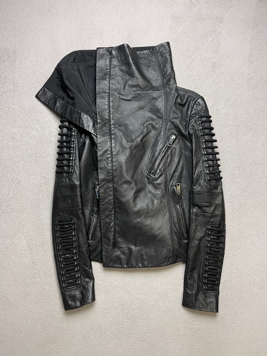 [s] 여성 하이넥 레더자켓 - 양가죽자켓 (릭오웬스 스타일) 상품이미지1