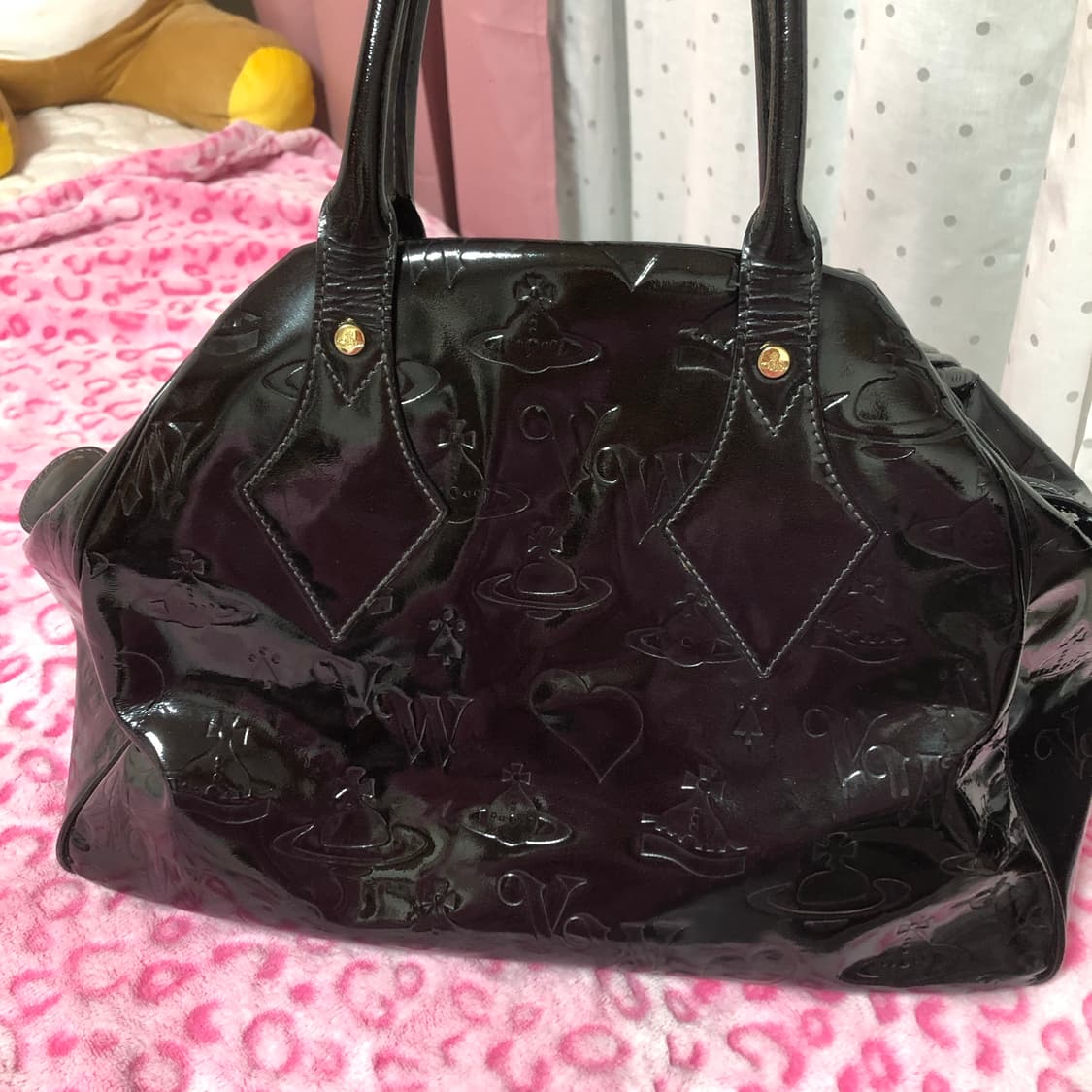 비비안웨스트우드 빈티지 애나벨 보부상 빅 로고 골드 토트백 가방 상품이미지7