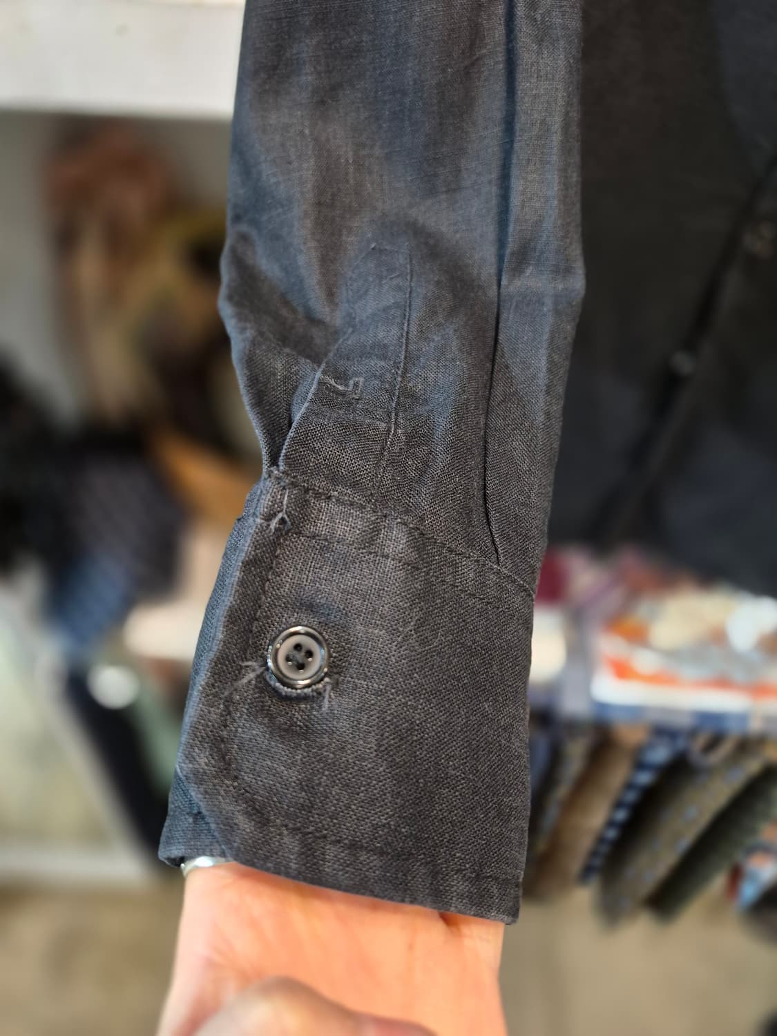 SABISABl블랙견장 린넨셔츠 상품이미지5