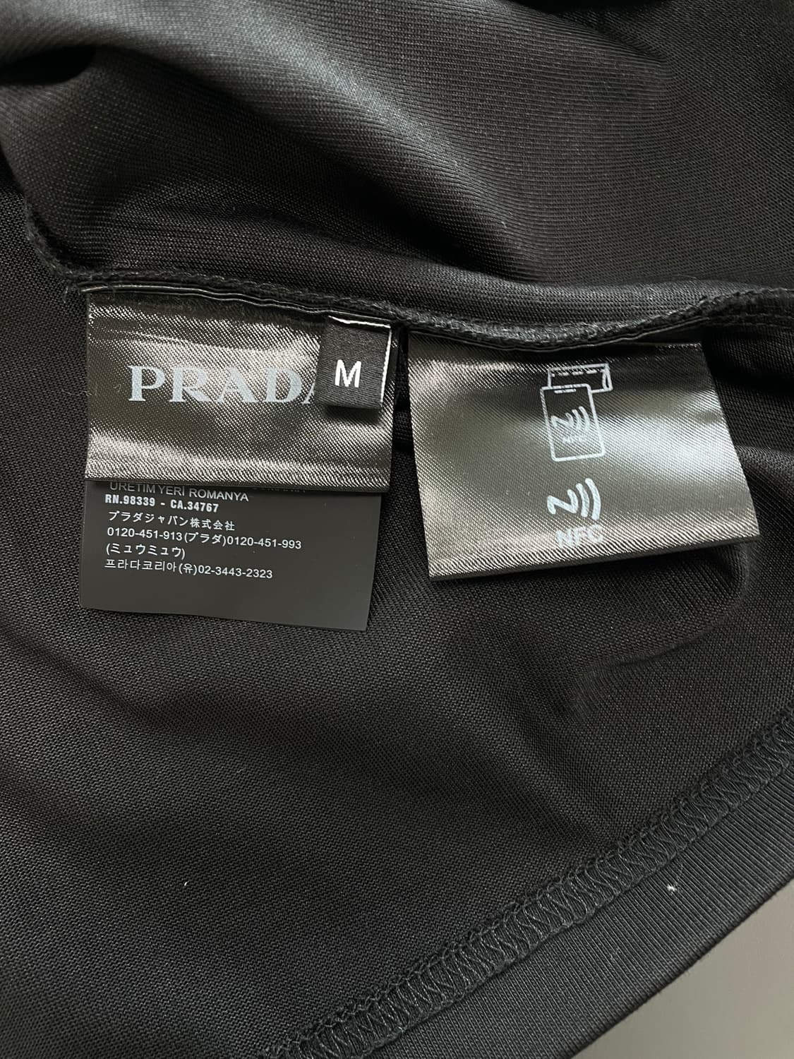 [M] 프라다 로고 코튼 반팔 티셔츠 상품이미지7