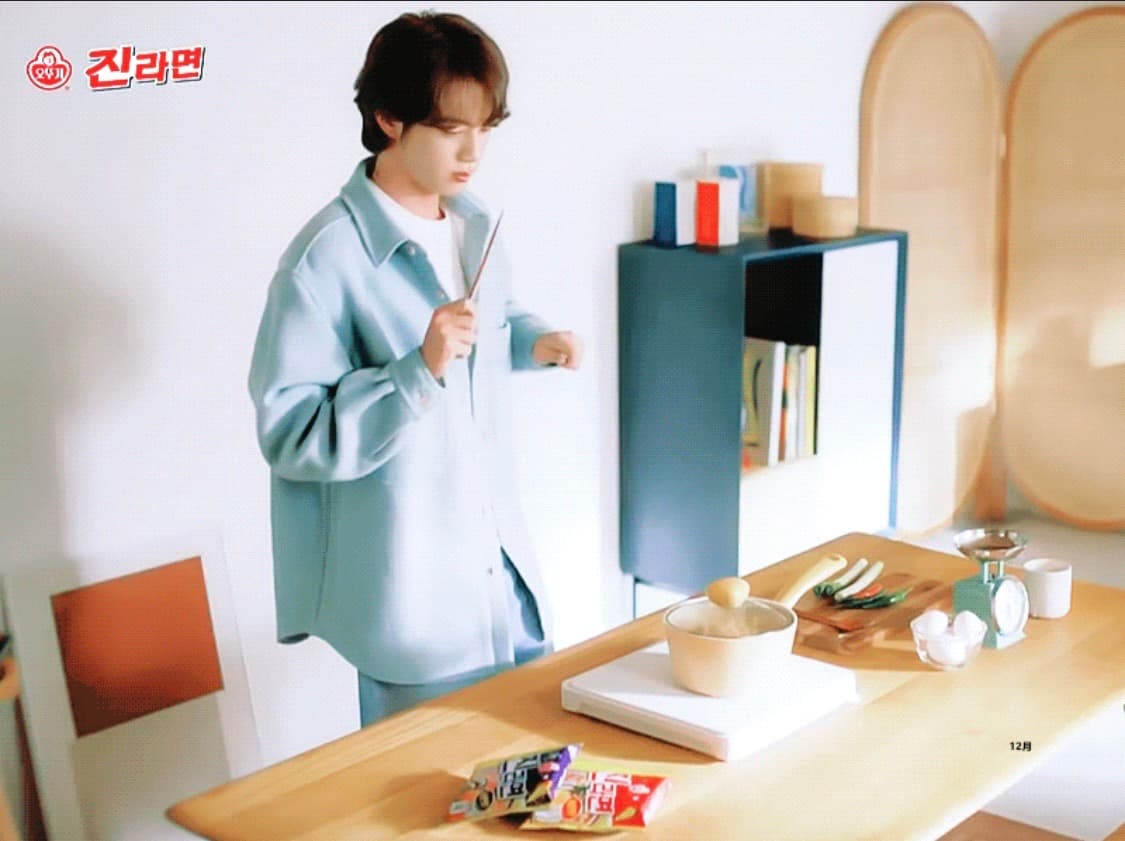 [4] 오라리 BTS 진 착용 셔틀랜드 울 우븐 셔츠 블루종 상품이미지2