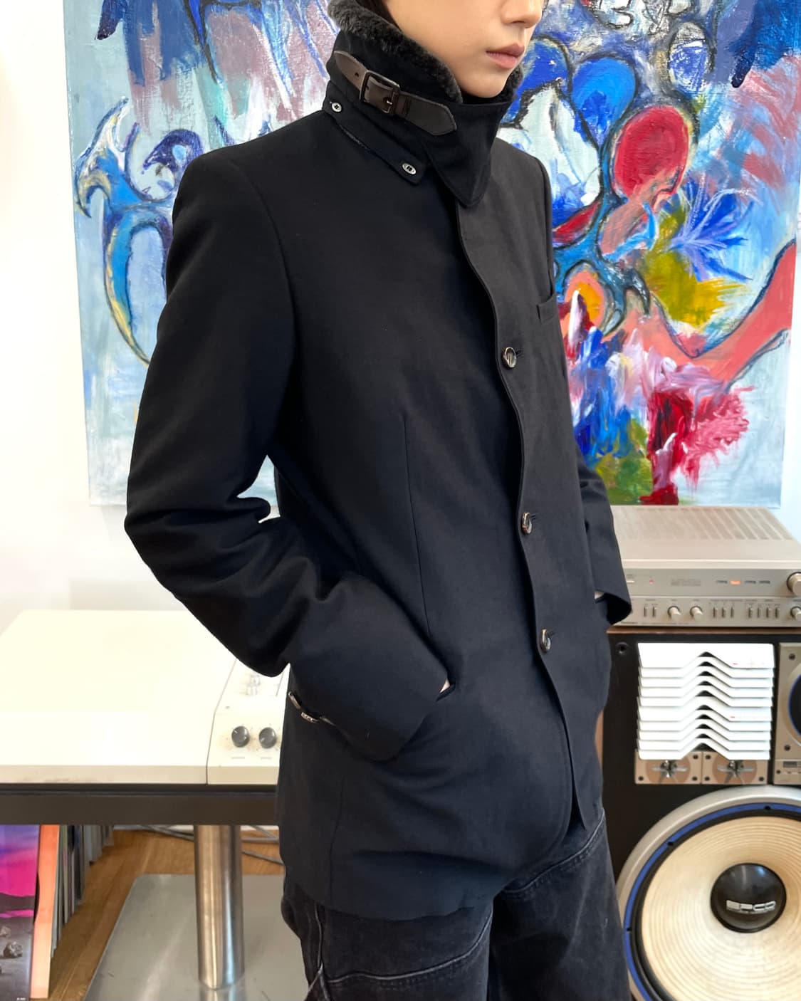 [M] 미하라야스히로 퍼 트리밍 테일러드 자켓 상품이미지2