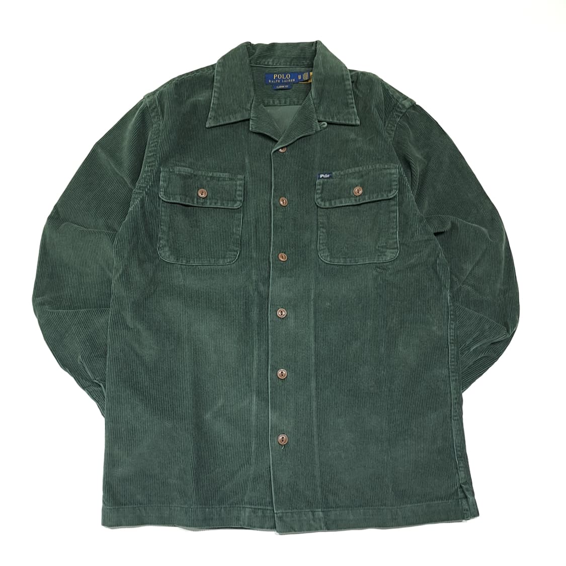 CK026 XS 폴로 QR인증 코듀로이 포레스트그린 워크 셔츠 남방 상품이미지1