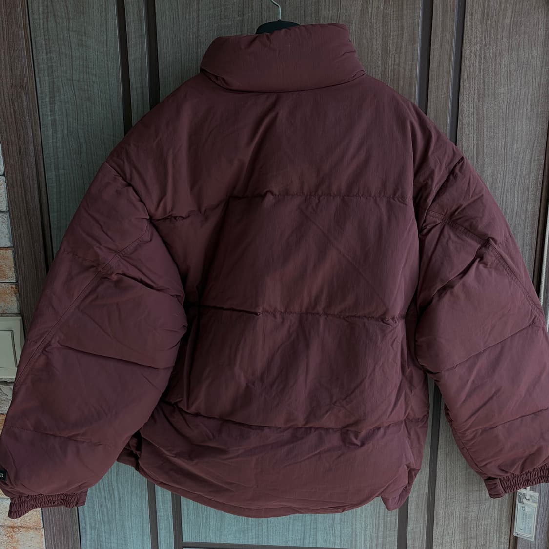 새상품(L)비바스튜디오 나일론 푸퍼 덕다운 패딩 버건디 상품이미지2