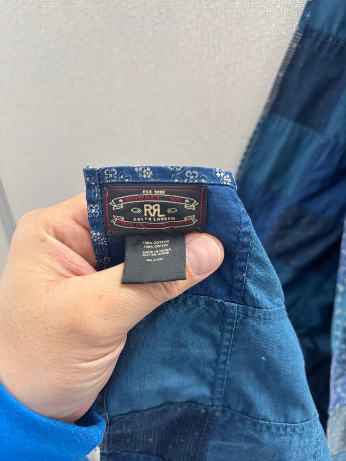 더블알엘 리버시블 인디고 패치워크 스카프 상품이미지5