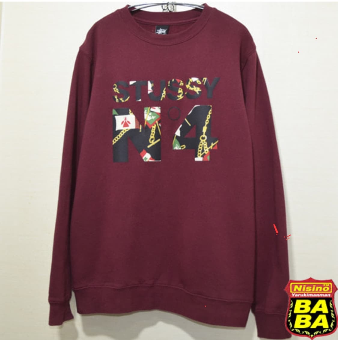[USA]STUSSY No4 크루넥(버건디)
 상품이미지2