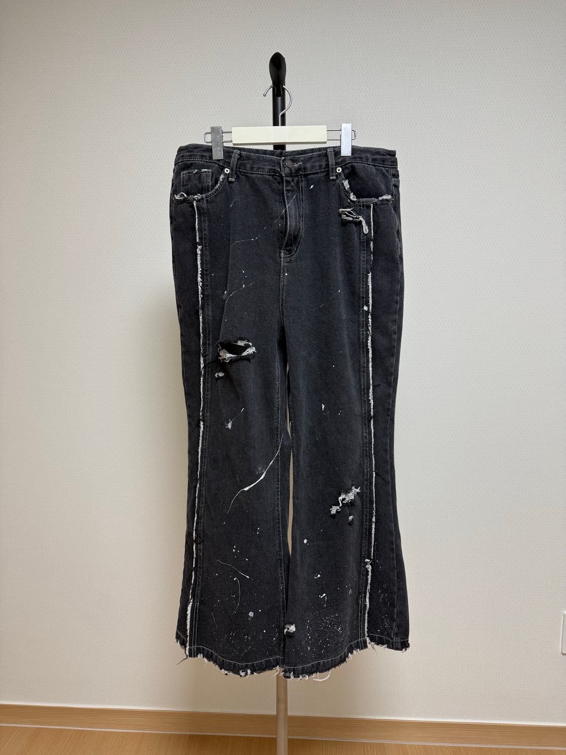 빈티지 와이드 플레어 블랙진 상품이미지2