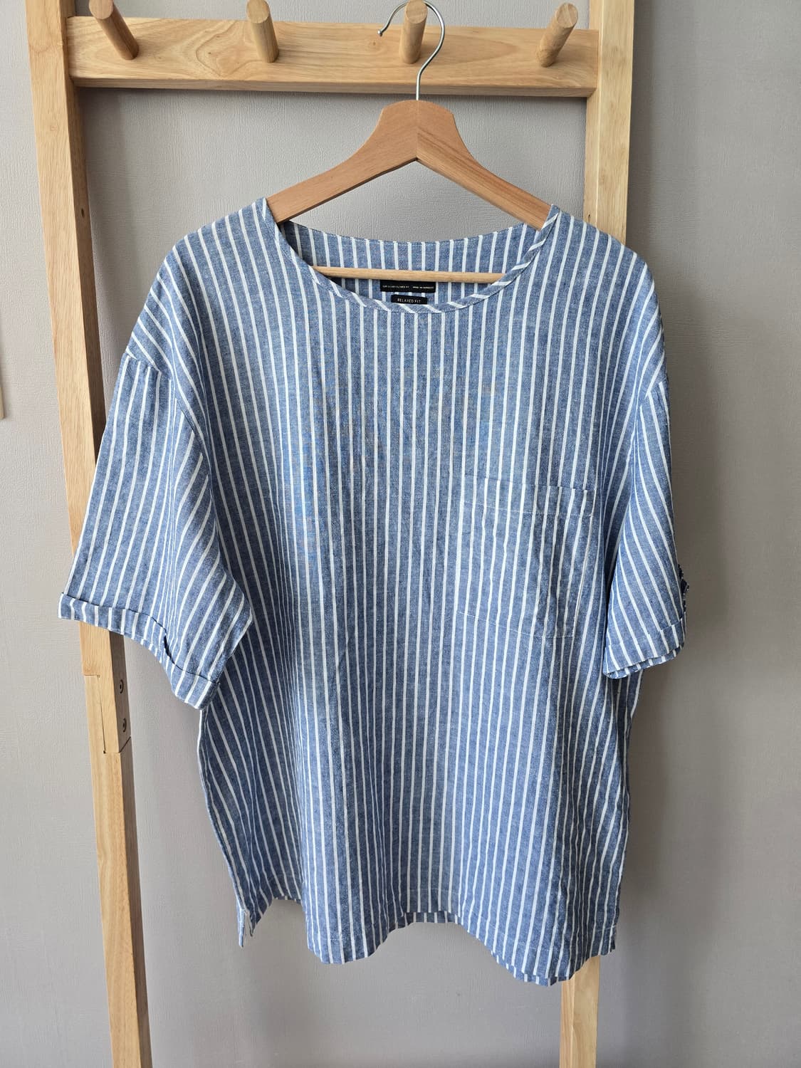 자라 린넨 스트라이프 셔츠 XL 상품이미지1