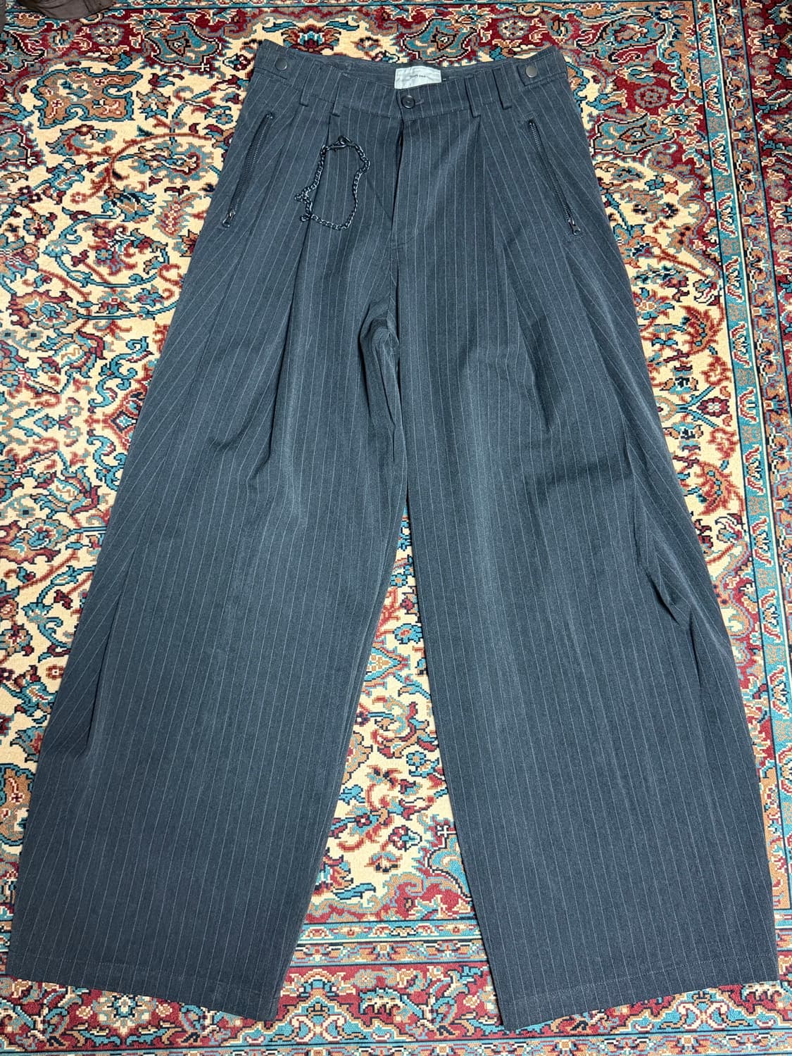 비긴202 룩 링크 팬츠 차콜 스트라이프 사이즈1 상품이미지1