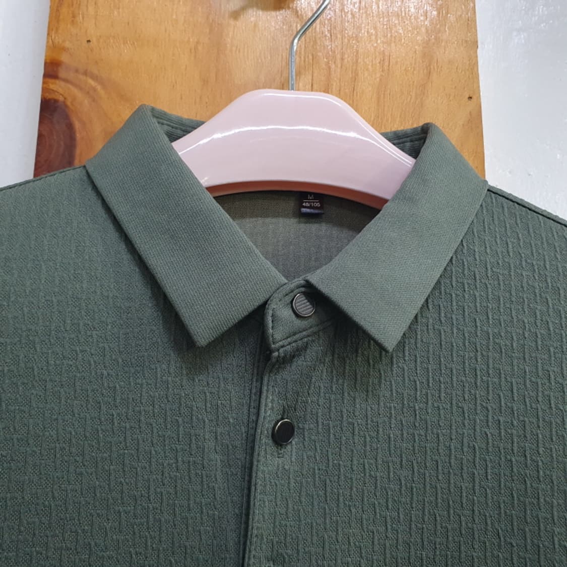 카키색 남자 긴팔 카라 티셔츠(95) 상품이미지7