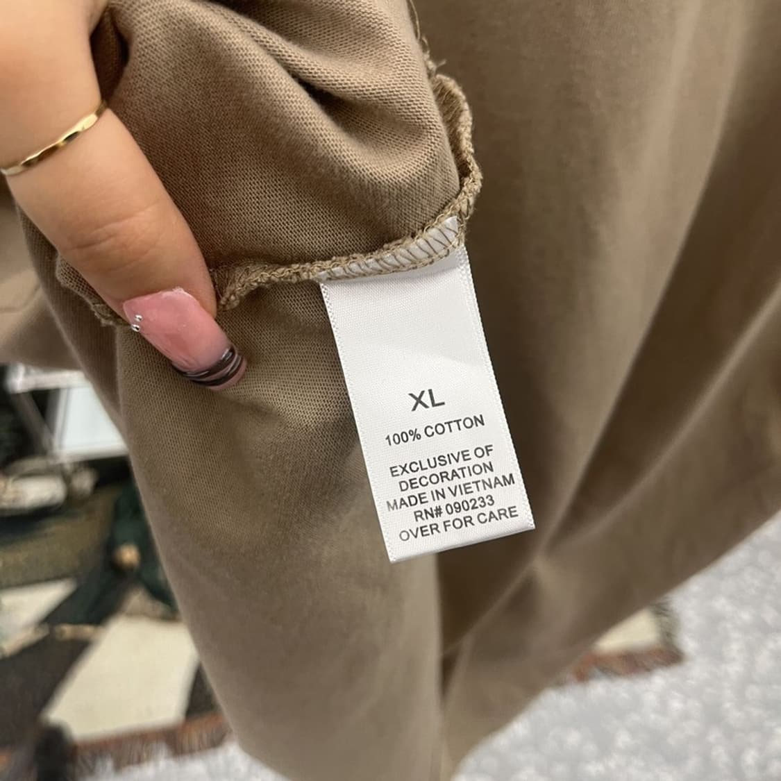 피어 오브 갓 에센셜 빈티지 오버핏 오트밀 반팔티 XL C12050 상품이미지6