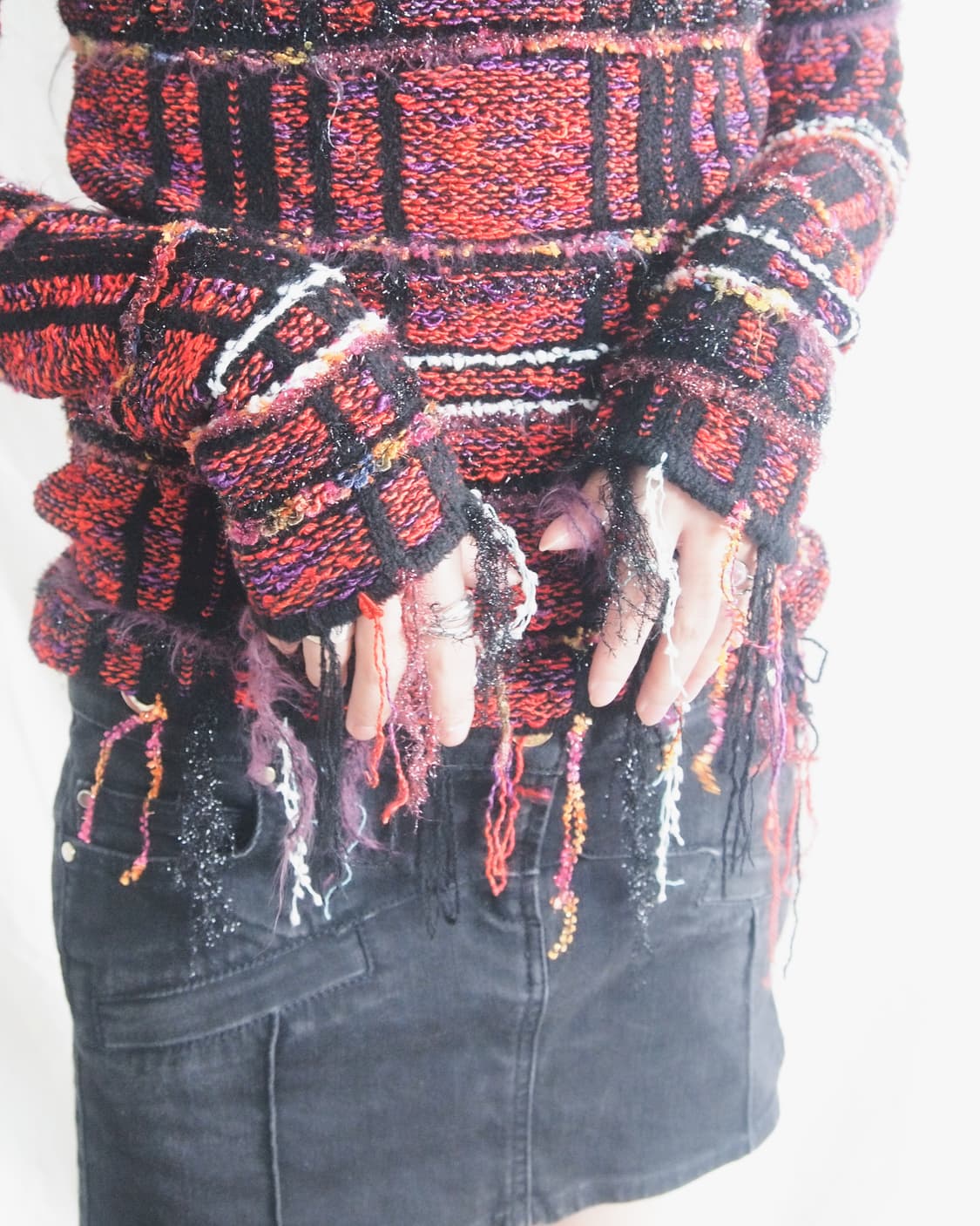 발망 17ss 런웨이 그런지 트위드 니트 상품이미지4