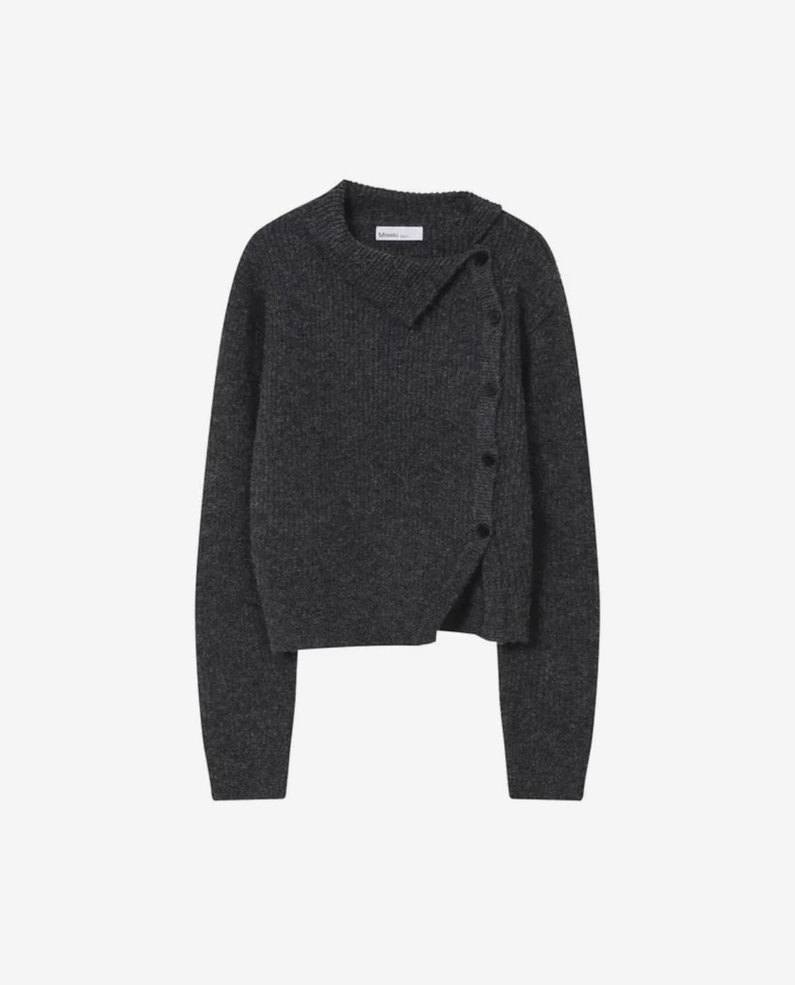 미세키서울 사이드버튼 니트 차콜 판매 상품이미지1
