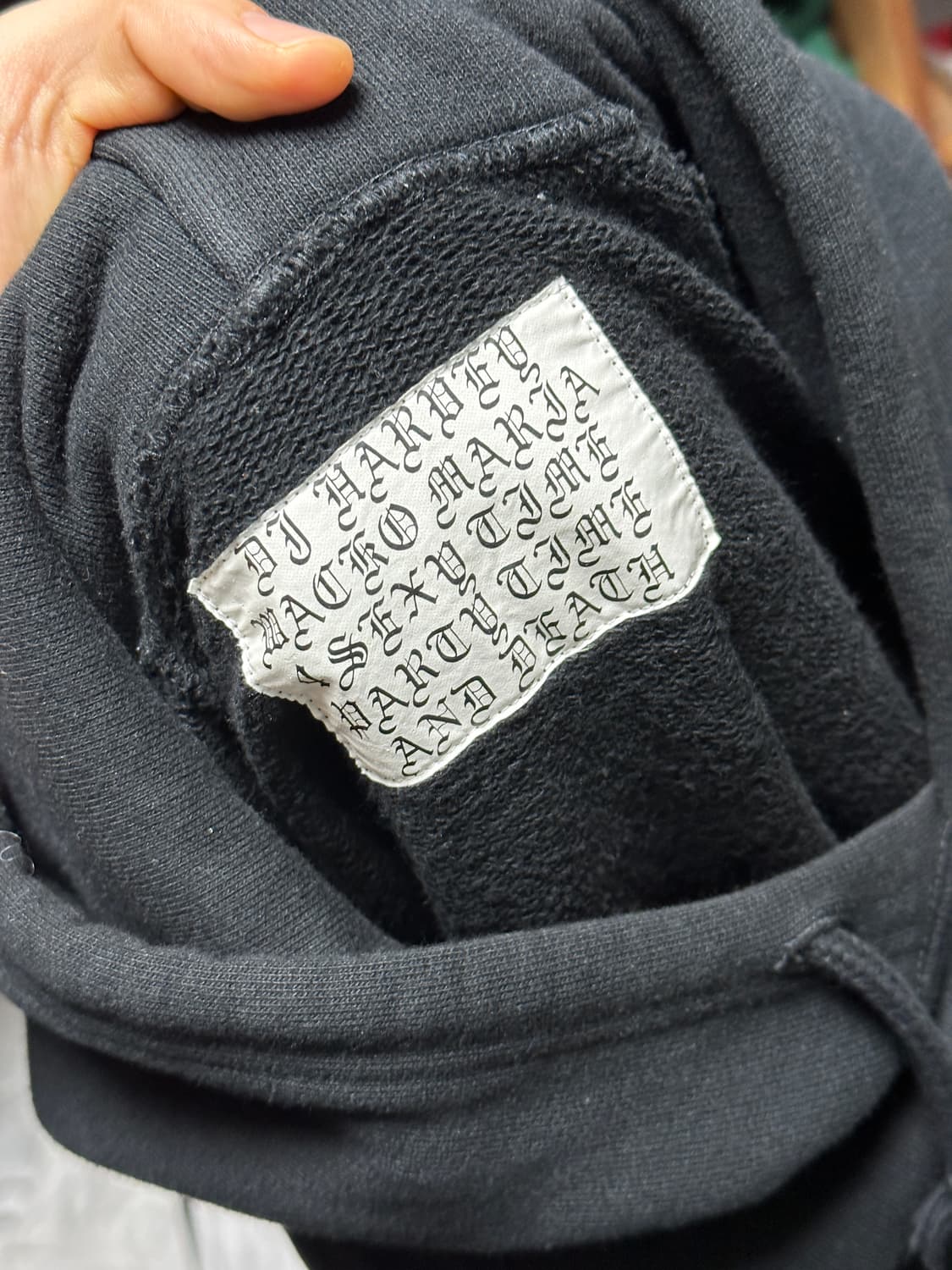 와코마리아 DJ HARVEY 블랙 후드 XL 상품이미지5