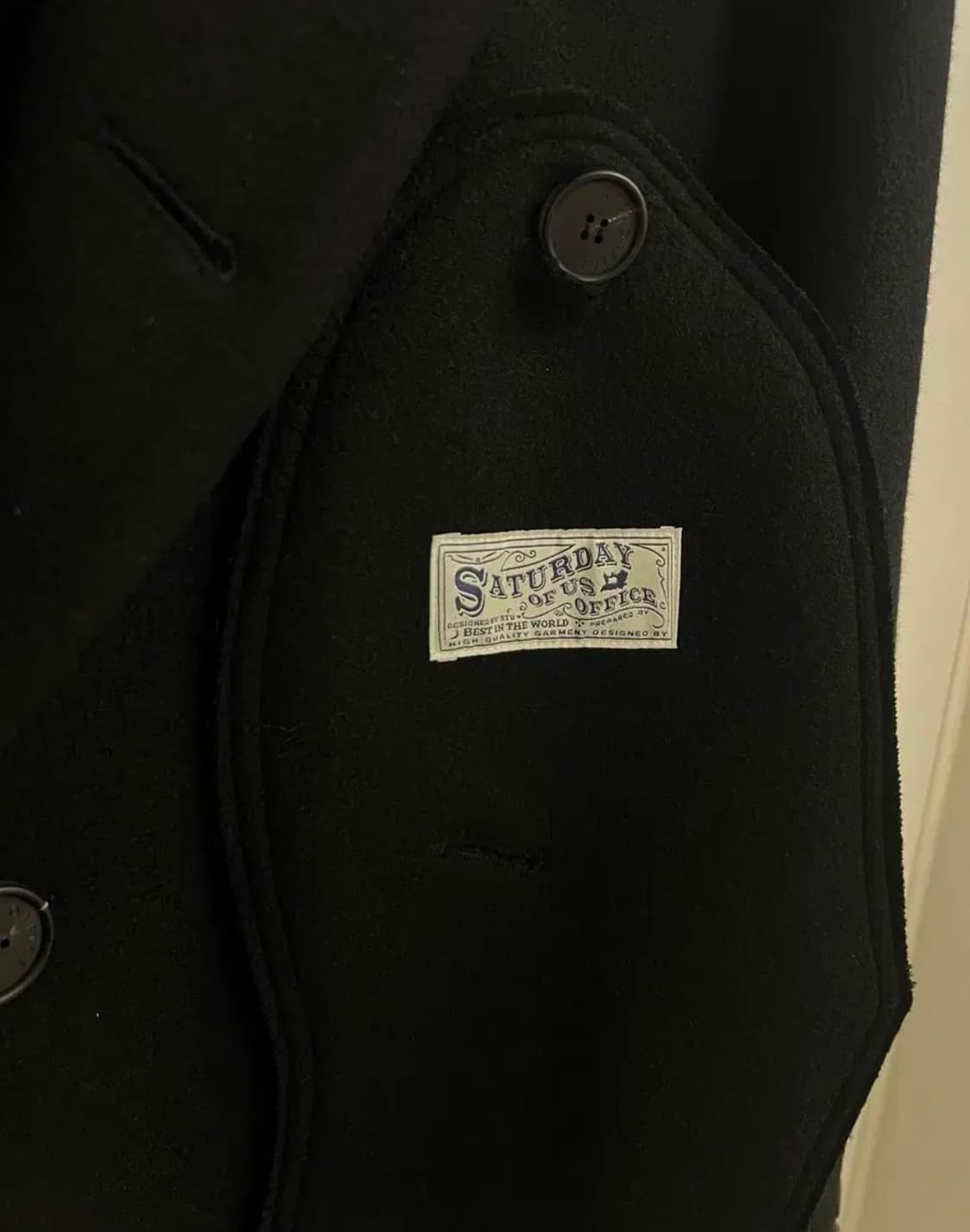 Stu  에스티유 21 winter Patch Double Coat 블랙 상품이미지4