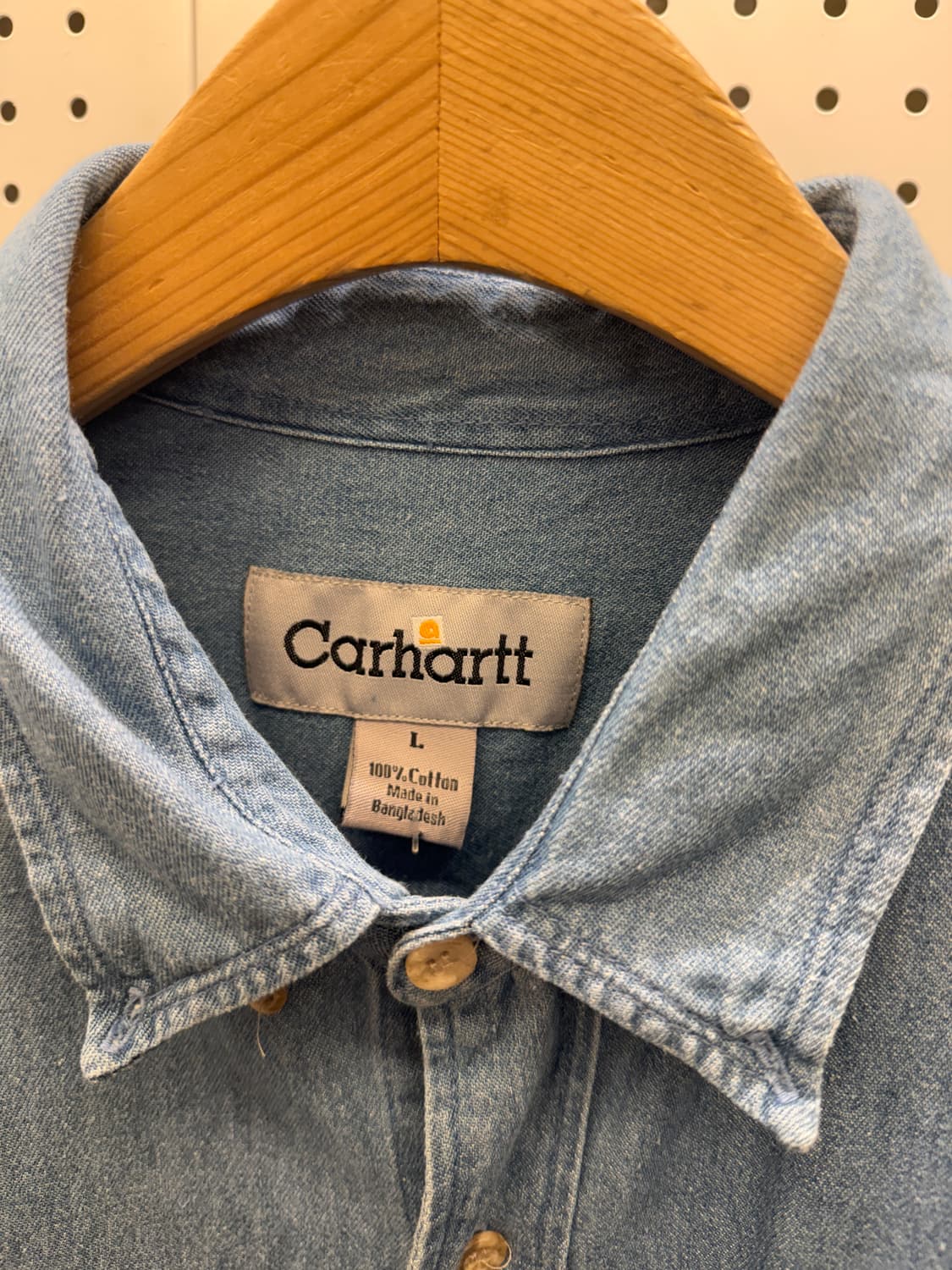 칼하트 데님 투포켓 셔츠 U491 상품이미지4