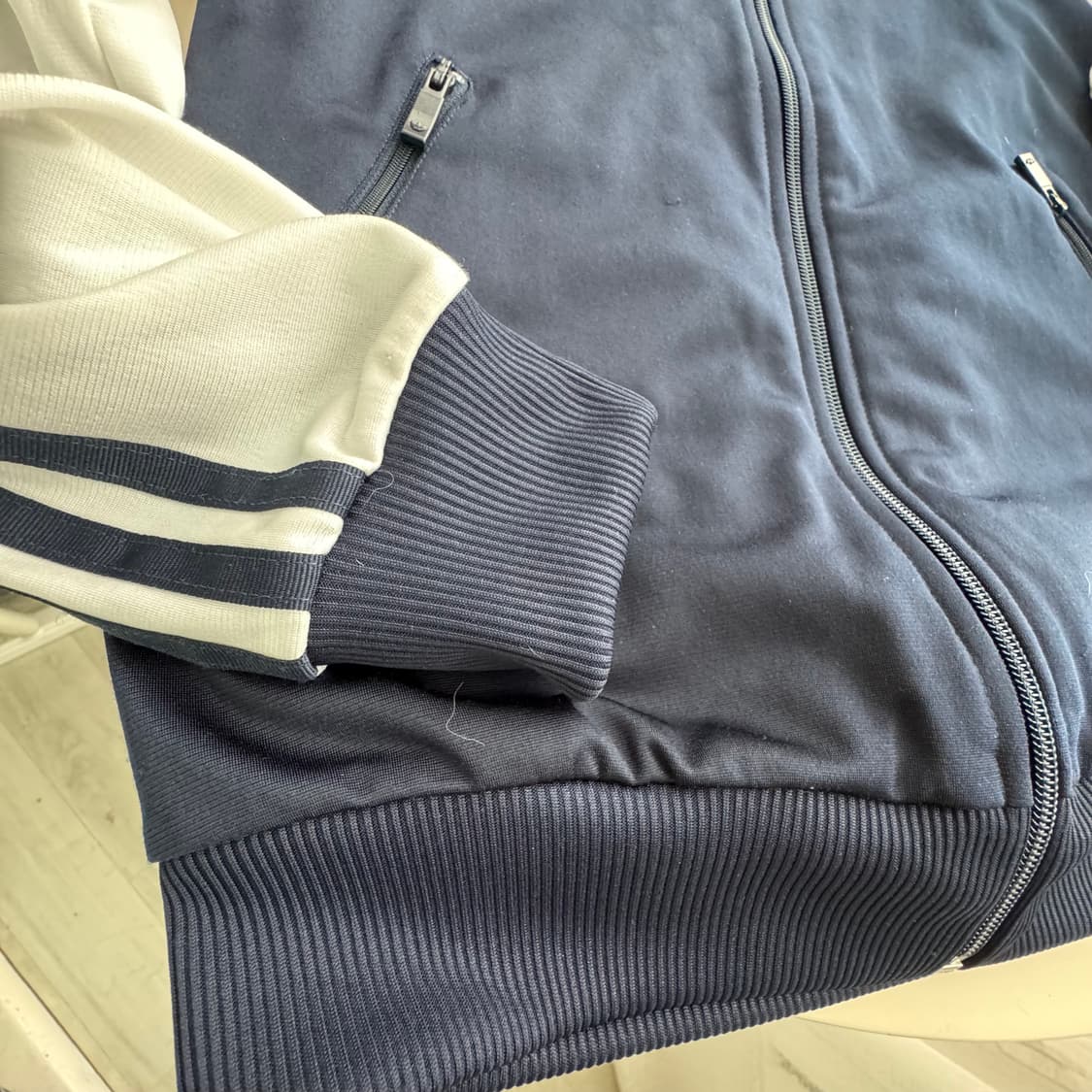 아디다스 네이비 아이보리 삼선 져지 여성 90사이즈 상품이미지9