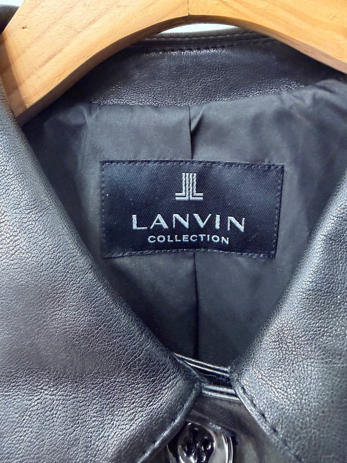 정품) LANVIN 랑방 한섬 천연 가죽 레더 트렌치 코트 자켓 82 상품이미지6