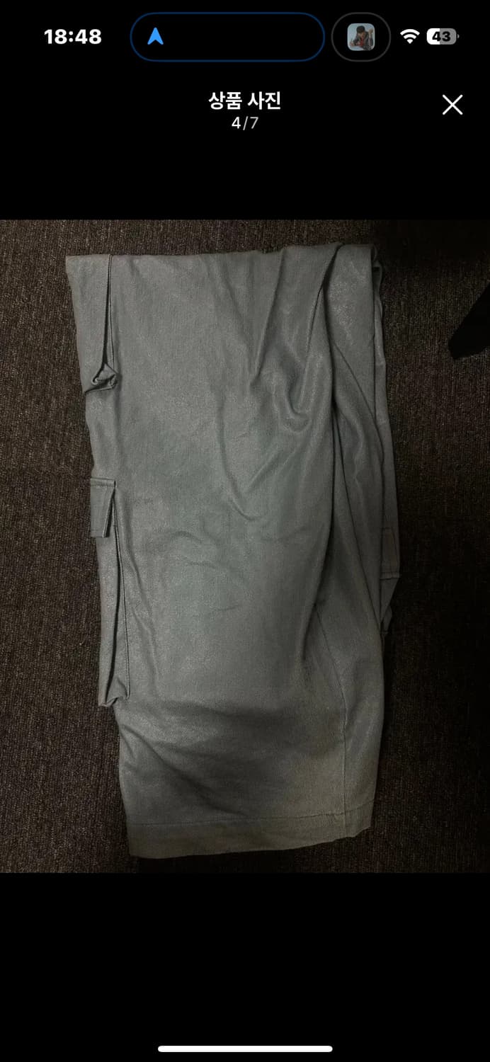 LEEY 카고 코팅진 블루 상품이미지4