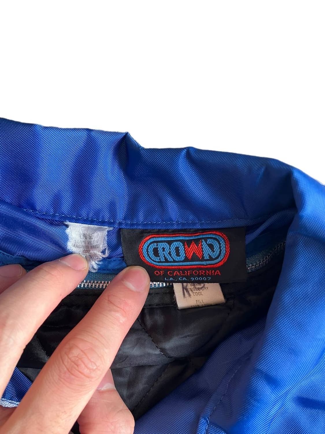 80s Crown nylon zip-up racing jacket 상품이미지4