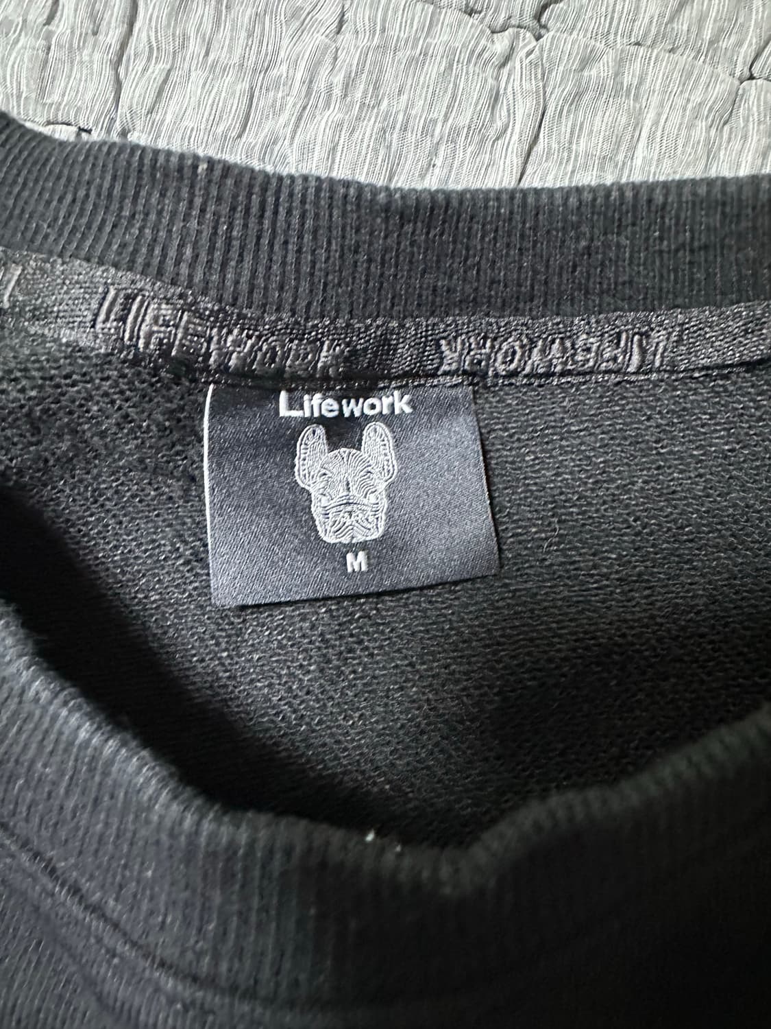 LIFWORK 라이프워크 검정 맨투맨티셔츠 상하의일괄 상품이미지2