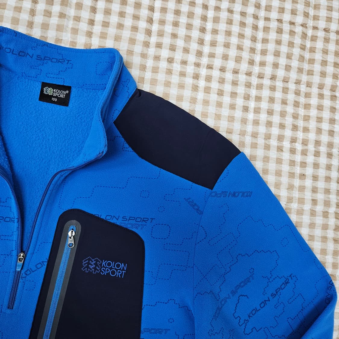 코오롱 반집업 플리츠 긴팔티 남자100 상품이미지3