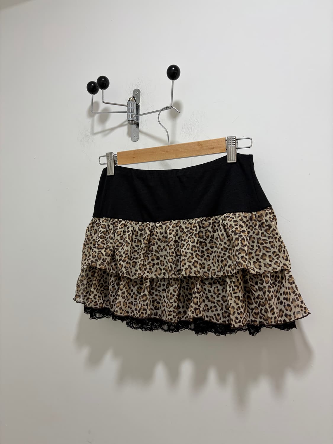 one way 갸루 레오파드 프릴 캉캉 레어어드 스커트 치마 상품이미지5