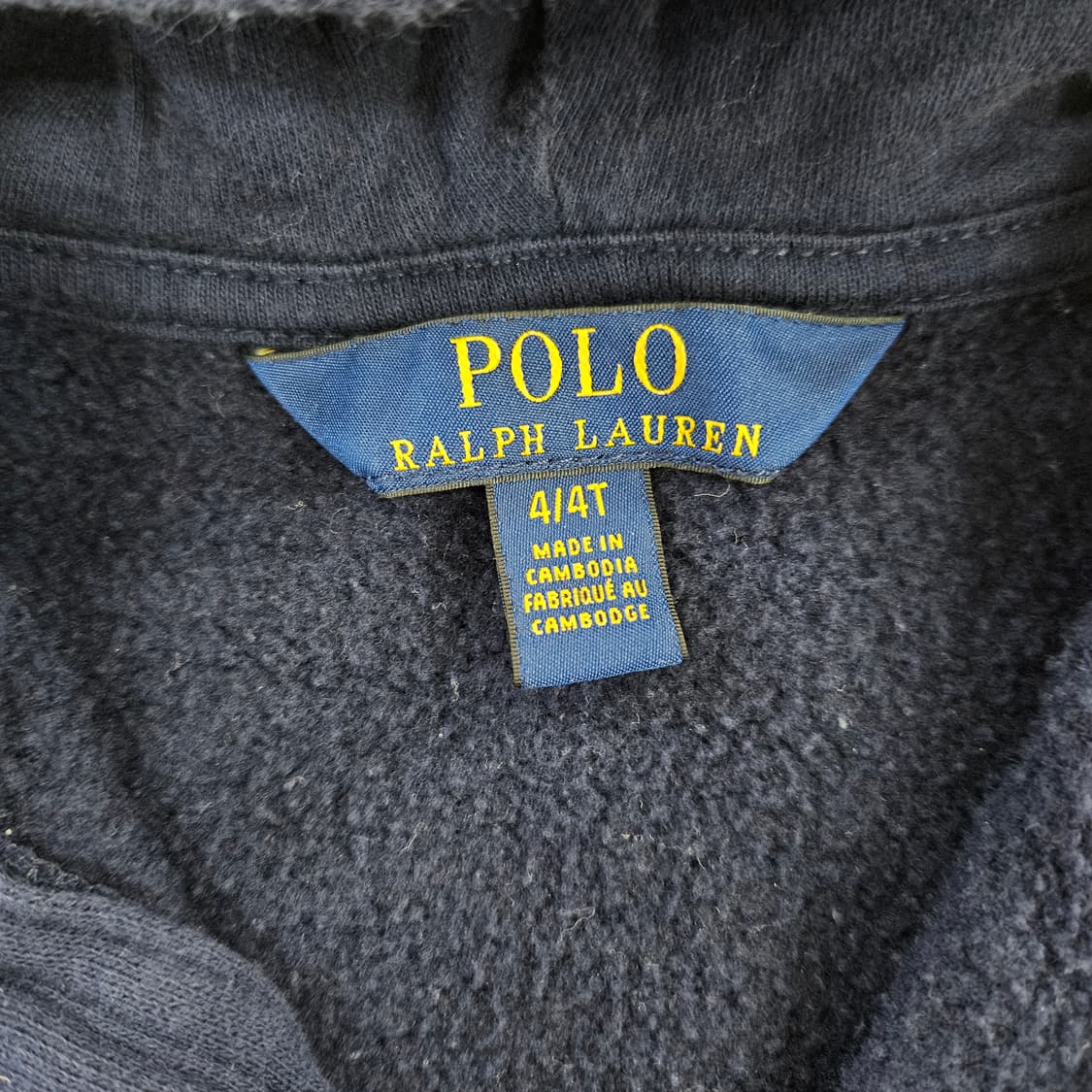 [4/4T] 폴로 랄프로렌 키즈 네이비 기모 후드 집업 0120Y2 상품이미지3