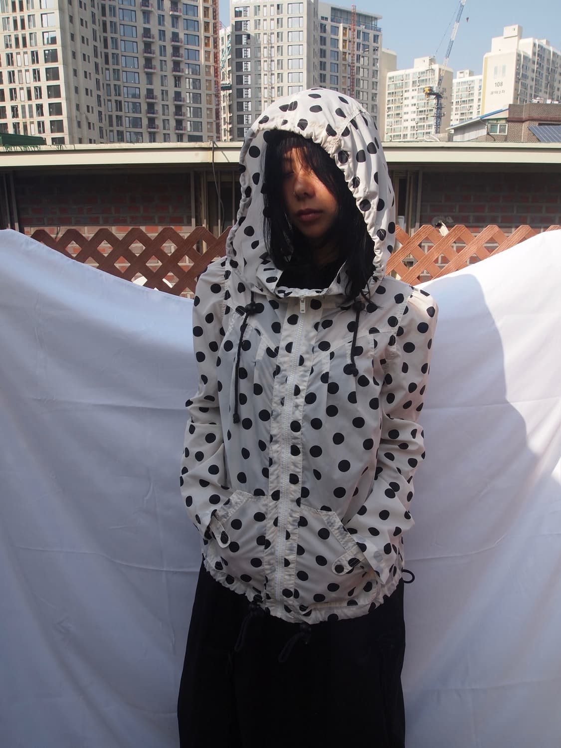빈티지 도트 윈드브레이커 상품이미지1