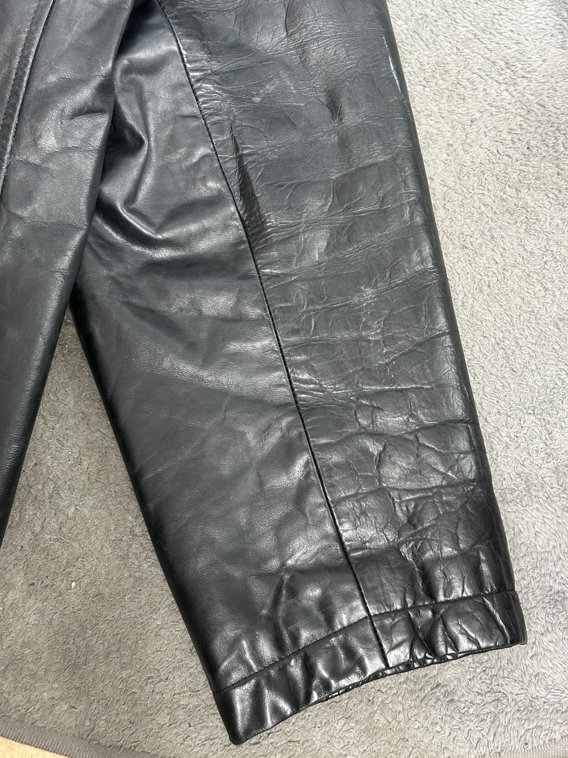 00s HUGO BOSS 카프 레더 코트 56 상품이미지5