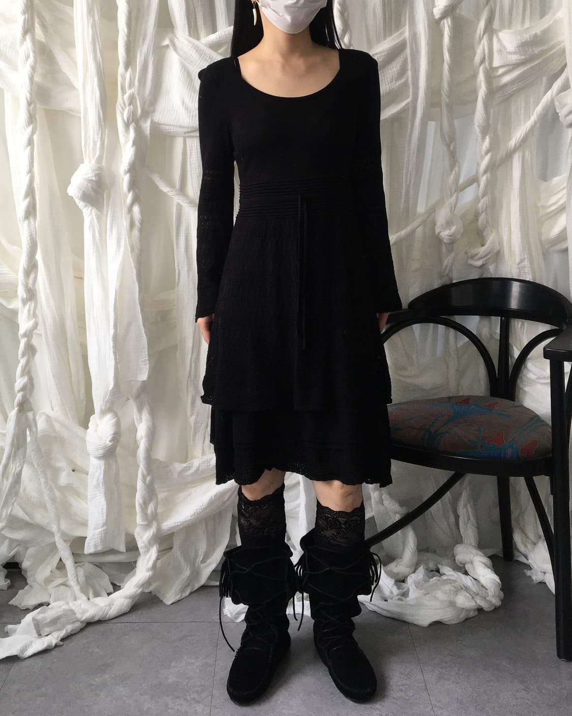 Punching patterns knit onepiece 상품이미지8