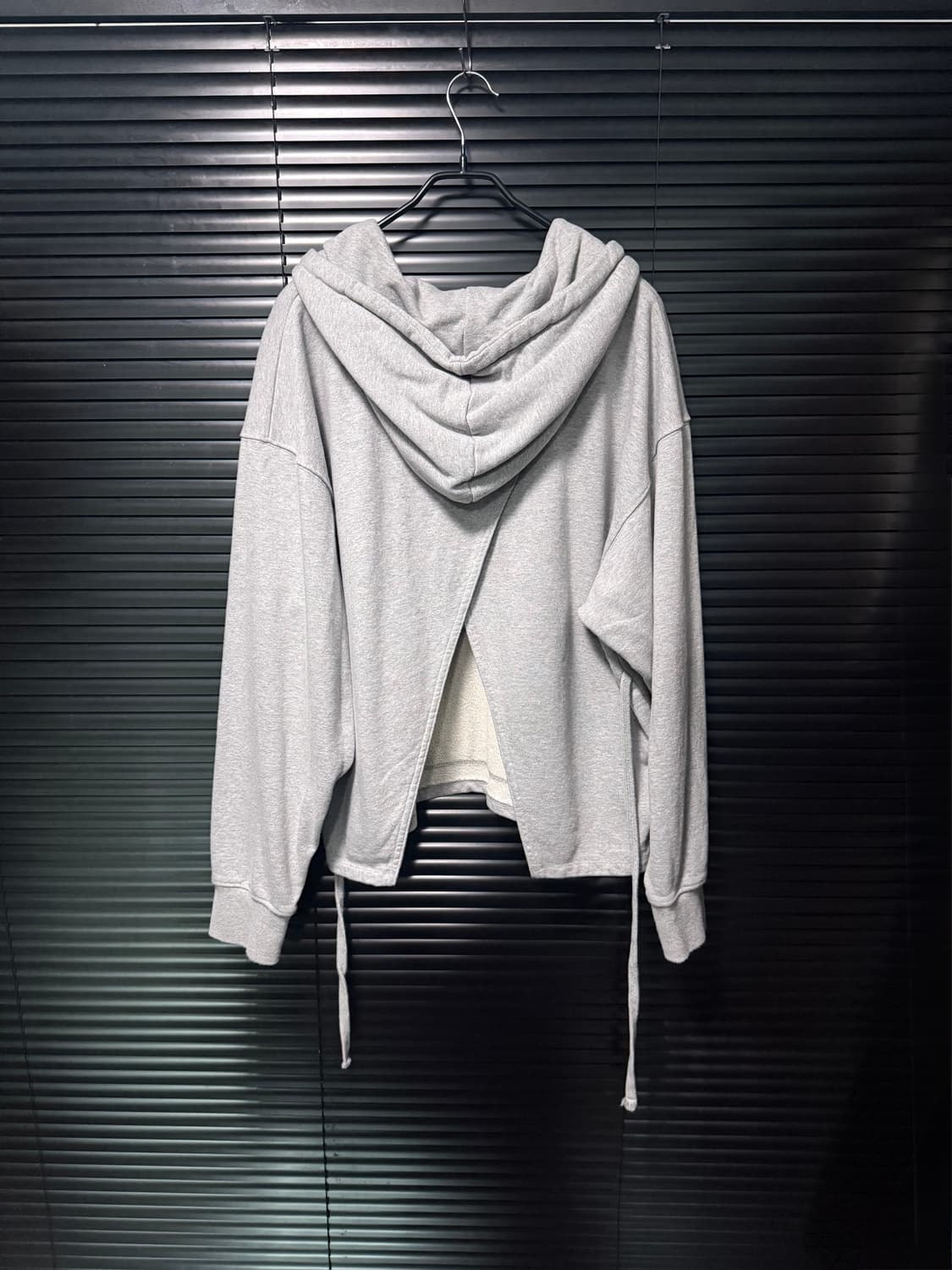 NOHANT 노앙 스웻 오버핏 후드 후디 레이어드 랩 끈 그레이 회색 S 상품이미지6