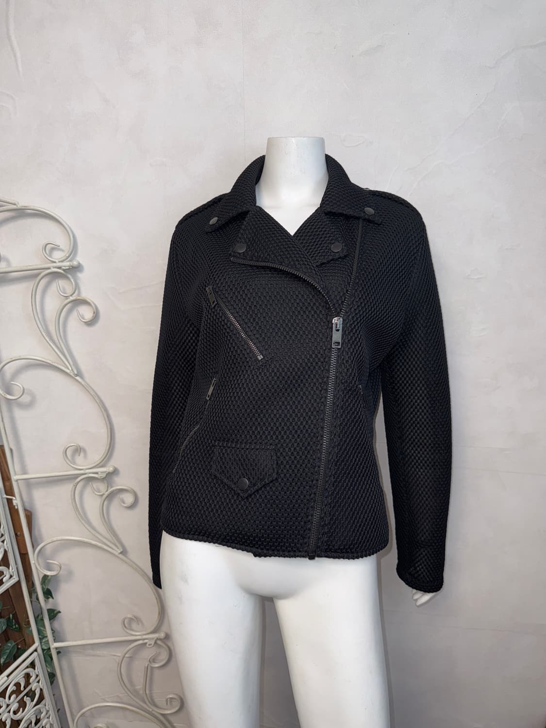 DIESEL black mesh rider jacket  상품이미지7