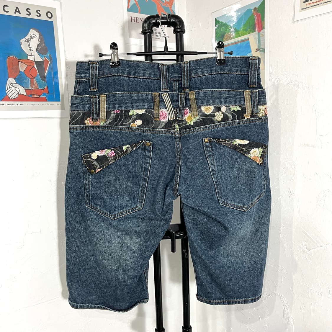 더블 웨이스트 오리엔탈 데님 하프팬츠 상품이미지2
