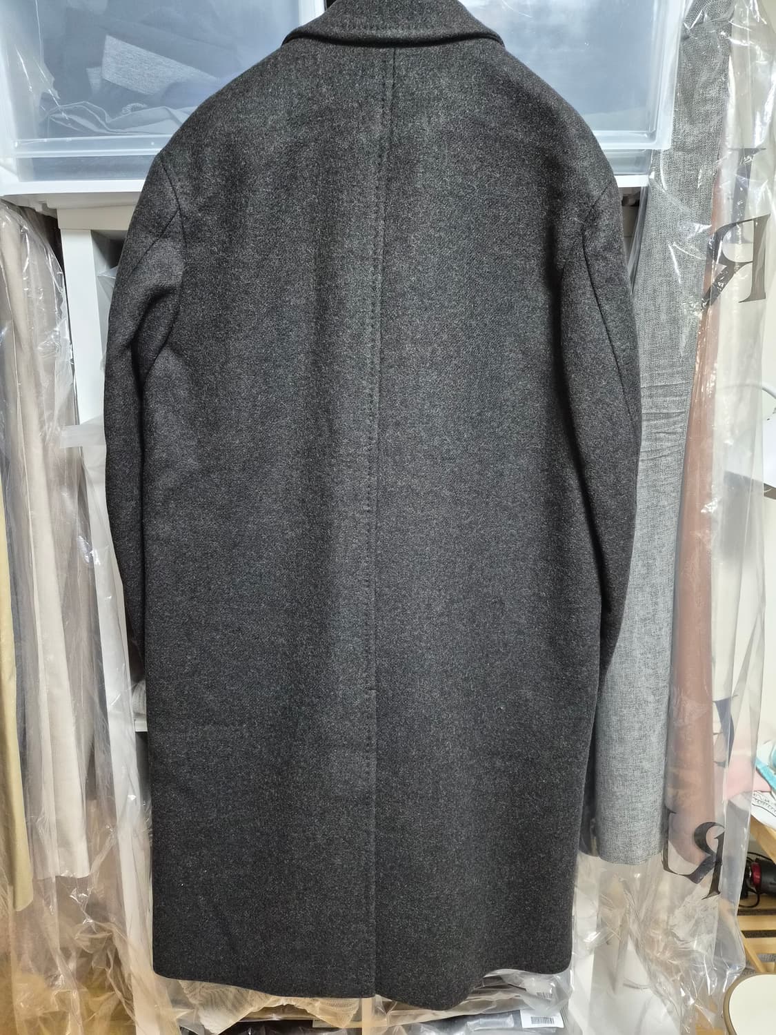 포터리 멜톤 울 싱글 브레스티드 코트 카키 2 상품이미지6