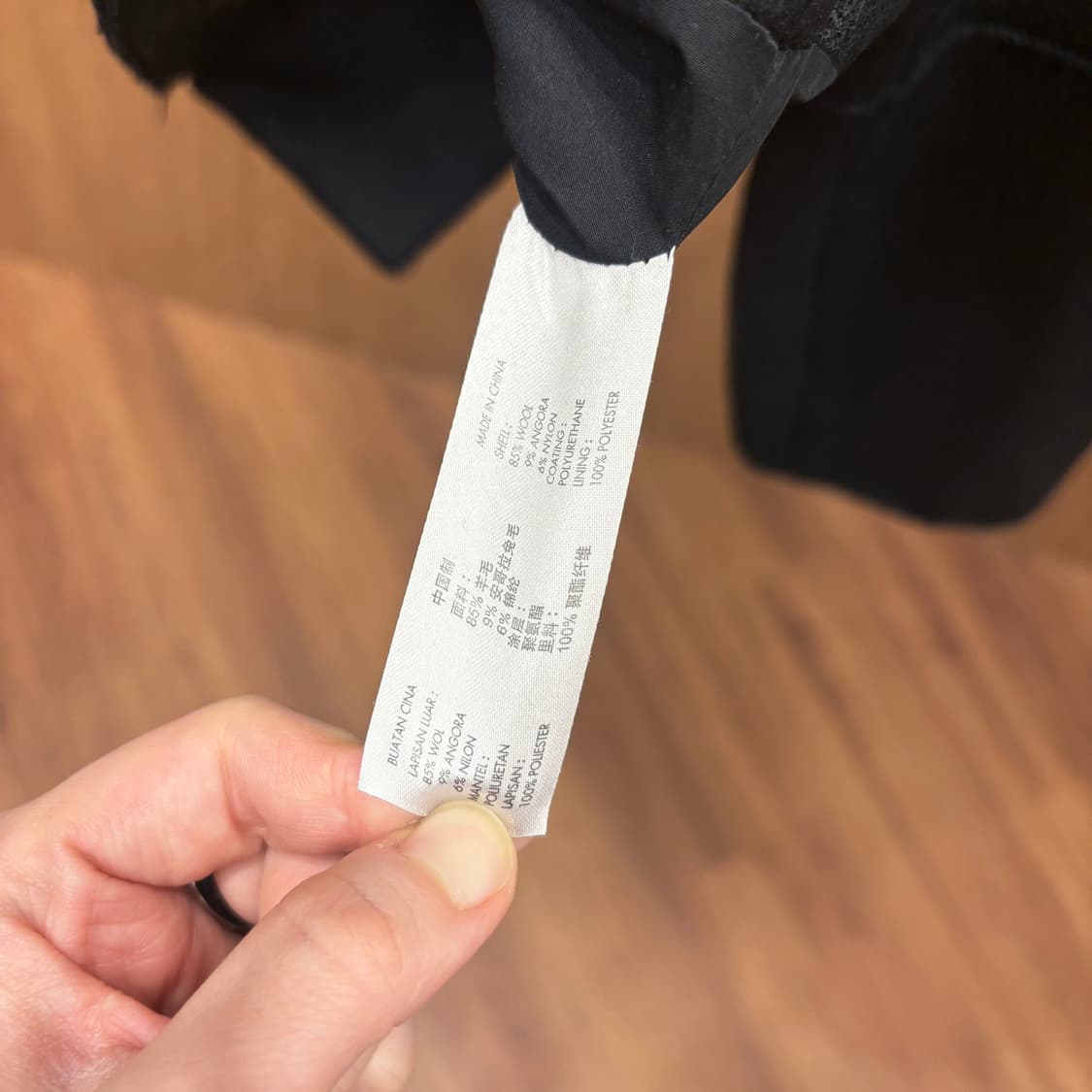 캘빈클라인 미니멀 베이직 카라 자켓 오프 센터 클로징 절개 디테일 블랙 상품이미지8