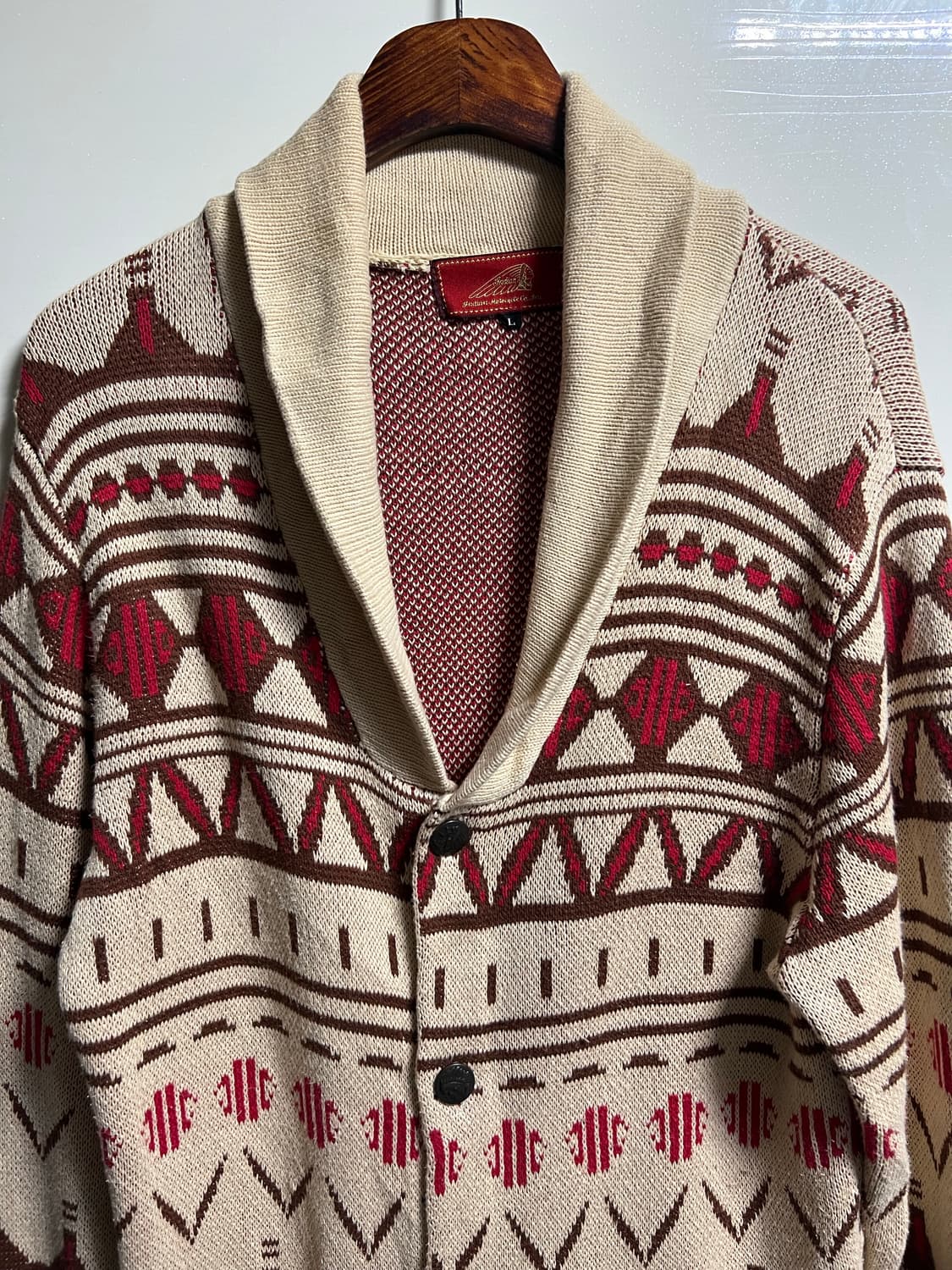 인디언 모터사이클 숄카라 패턴 가디건 상품이미지2